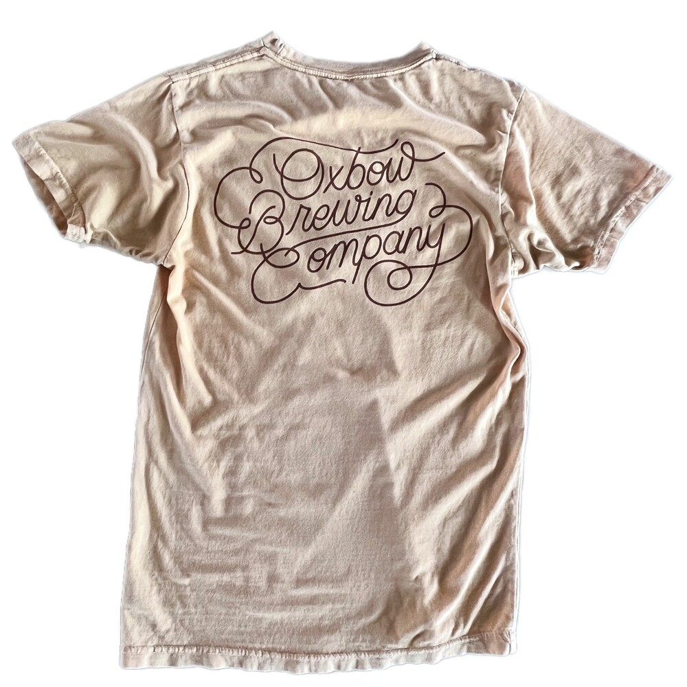 Oxbow Brewing Company Beer Brewery Mustard Yellow T-Shirt Small